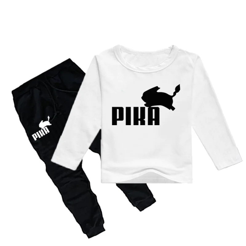COLOR 5 Z&Y 2-16Y Fashion Pokemon T Shirt Pants Set Kids Tracksuit Boys Sportswear Sets Girls Outfits Sporting Suit Casual Clothing Sets - Цвет: COLOR 5
