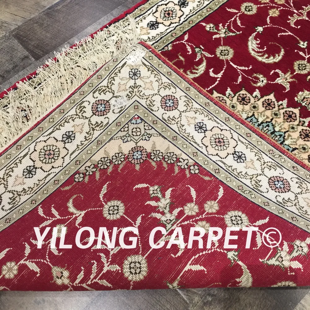 Yilong 2 5 'x 16' красный шелковый ковер ручной работы бегунки коридор галерея