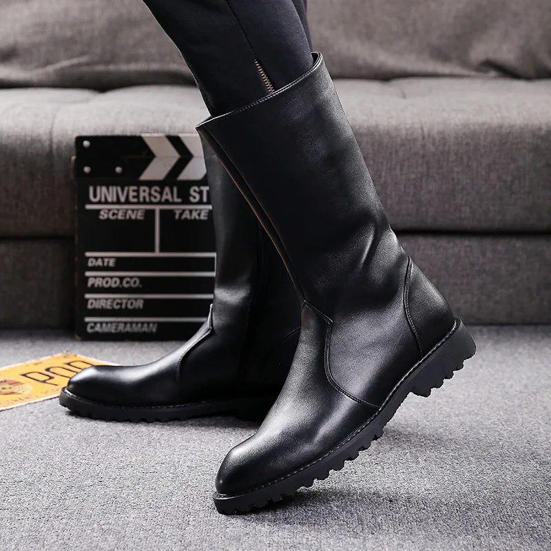 Winter Warm Army Boots High Quality Split Leather High Boots Black Military Men Boots Outdoor Casual High-top Men Leather Shoes