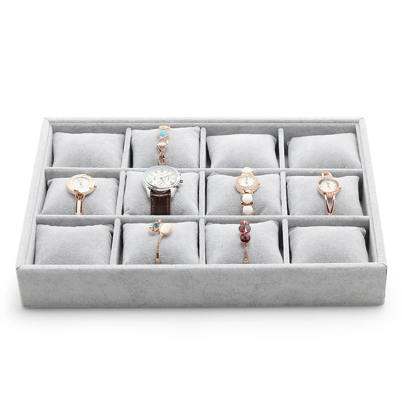 Anfei Gray quality velvet watch plate Bracelets holder 12 small pillow jewelry display box pallet bracelet storage A22-2 | Украшения и