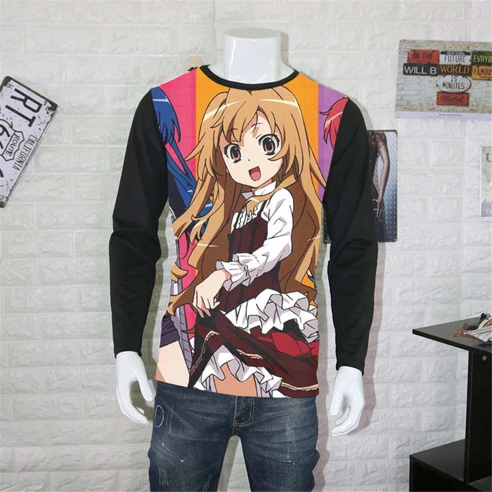 Косплей новый аниме Toradora Тигр дракон футболка мужская с длинным рукавом мода