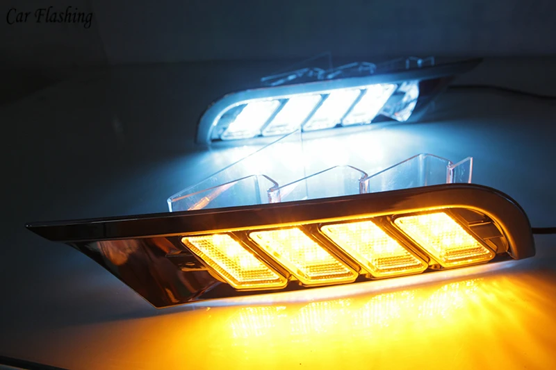 Автомобильный мигающий 2 шт. для Nissan Kicks светодиодный DRL с поворотным сигналом дневное Вождение ходовой светильник Дневной светильник 12 В ABS противотуманная фара
