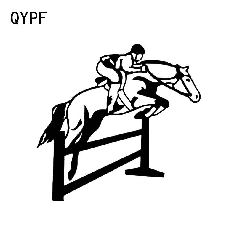 

QYPF 13,2*12,6 см уникальный спортивный декор для конного спорта, автомобильная наклейка, высококачественный виниловый силуэт