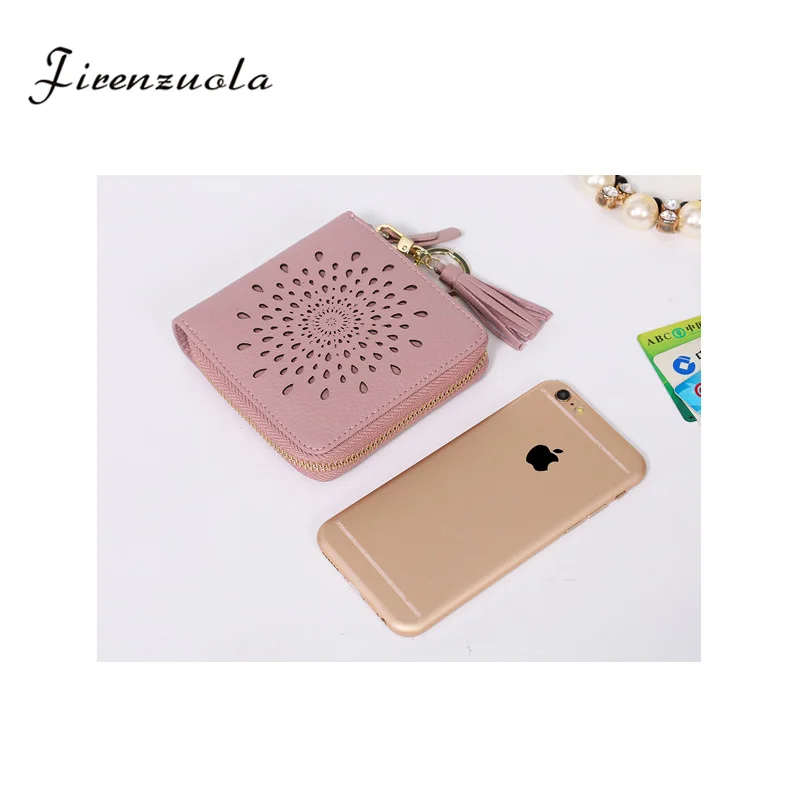Firenzuola новый модный полый кошелек из кожи на молнии женский короткий винтажная