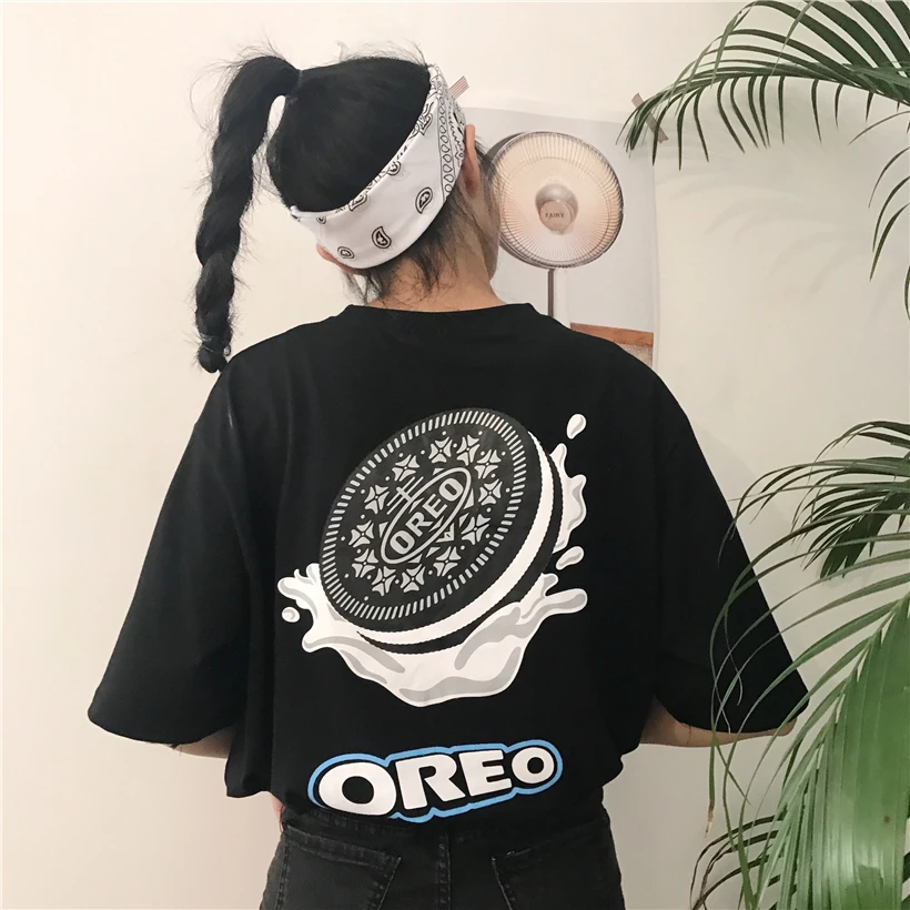 YouGeMan Летняя женская модная футболка Топ корейский стиль Ulzzang Harajuku Забавный принт короткий рукав Футболка женские футболки - Цвет: see chart