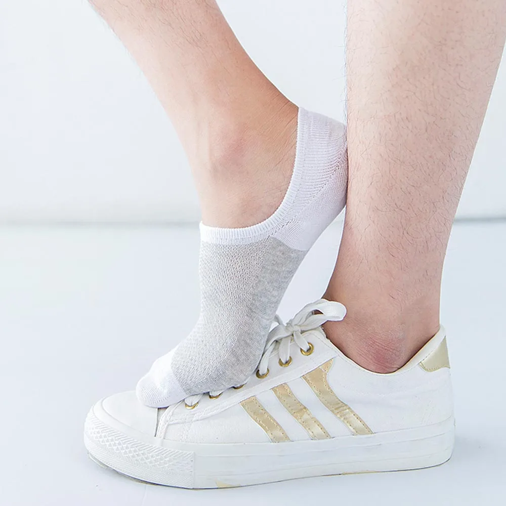 1 пара Новые короткие носки в сетку для мужчин полоску бамбуковое волокно