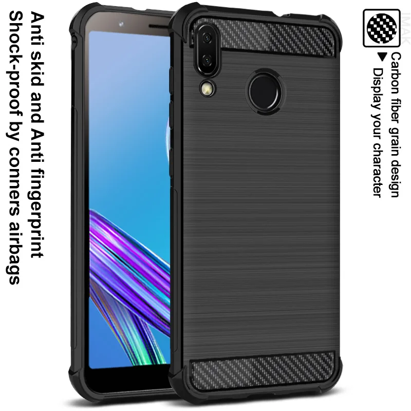 IMAK для Asus Zenfone Max M1 ZB555KL чехол Vega ударопрочный Conners углеродное волокно мягкая Задняя накладка чехла из ТПУ для Asus ZB555KL