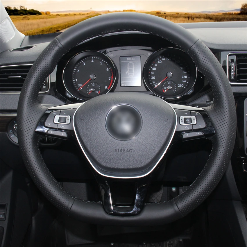 Чехол на руль MEWANT из черной искусственной кожи для Volkswagen VW Golf 7 Mk7 новинка Polo Jetta