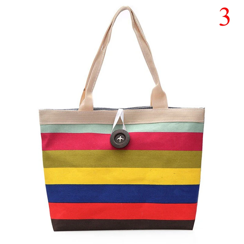 1 шт., женская летняя сумка в полоску для девочек, Холщовая Сумка-тоут, пляжная сумка - Цвет: 3