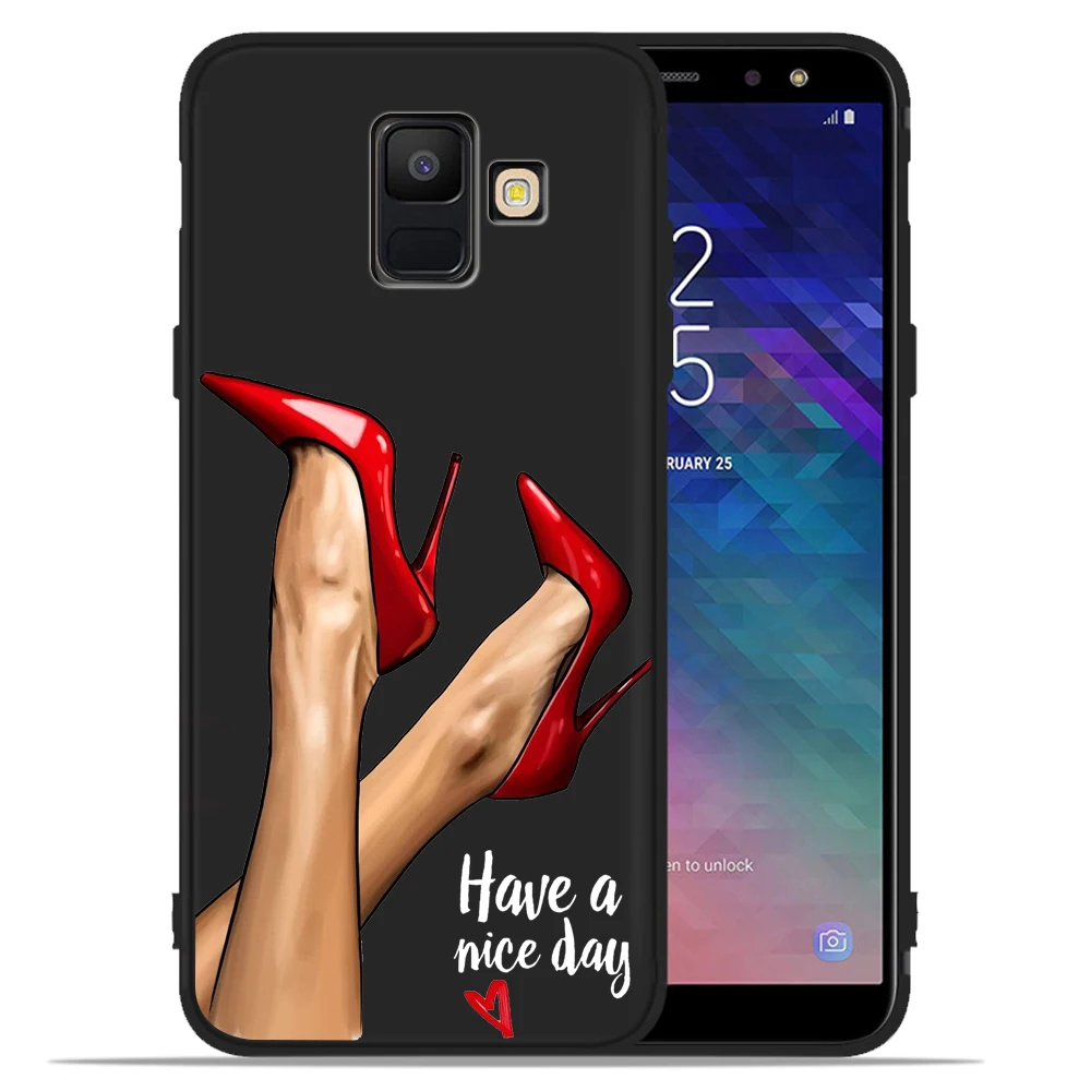 Чехол с цветочным рисунком для Samsung A720, модная женская обувь на высоком каблуке, кофейный чехол для Samsung A320 A520 A9 A6 A7 A8 Plus A3 A5 A7 Etui