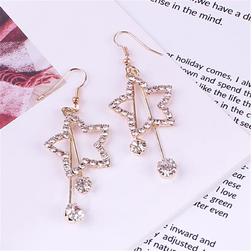 2019 горячие модные серьги гвоздики женские Bijoux Кристалл горный хрусталь полые