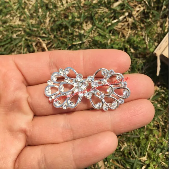 silver white 1 шт./лот, серебряная AB пряжка с кристаллами для одежды, комбинированная пряжка с цветами для пальто, украшения, стразы для одежды, Золотая пряжка - Цвет: silver white
