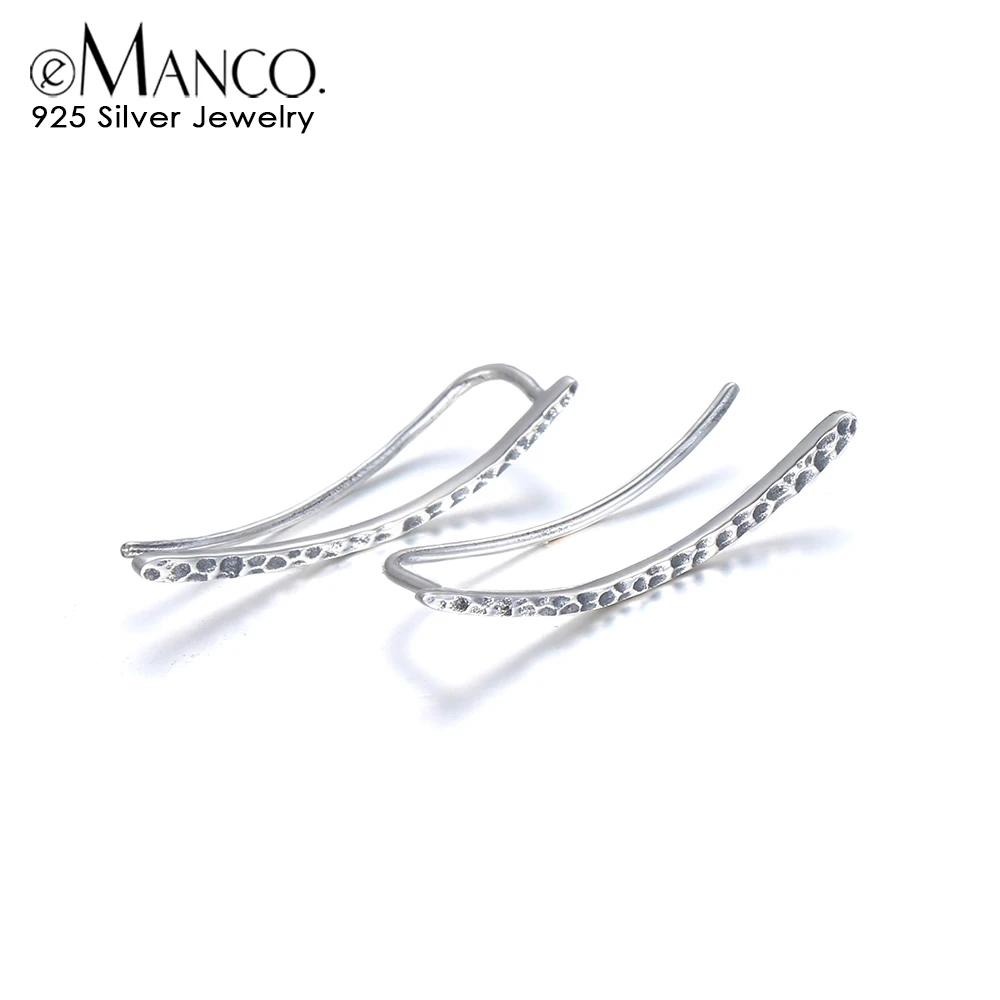 eManco Clip on Stud Earrings For Women Elegant 925 Sterling Silver Earring Pierced Fine Jewelry Drop Shipping | Украшения и