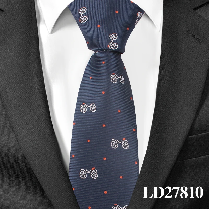 LD27810 Модный мультяшный галстук для мужчин, полиэфирный жаккардовый галстук с животными, деловые свадебные костюмы, 6 см, узкие галстуки с широким горлом, тонкие галстуки - Цвет: LD27810