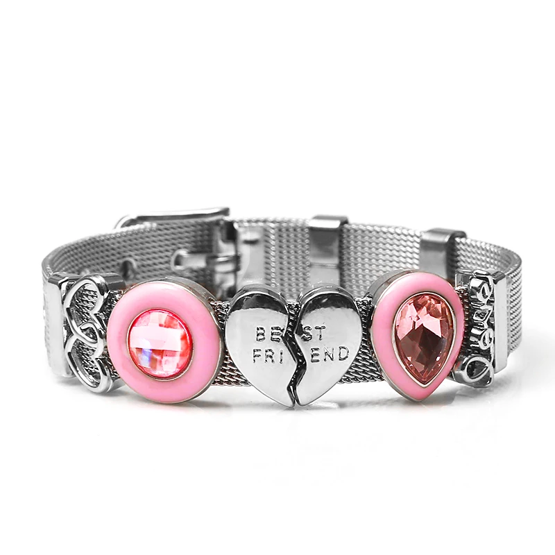TOGORY 2021 New Fashion Jewelry Stainless Steel Mesh Bracelets Bangles with Unicorn Charms Fine For Women Kids Gift | Украшения и