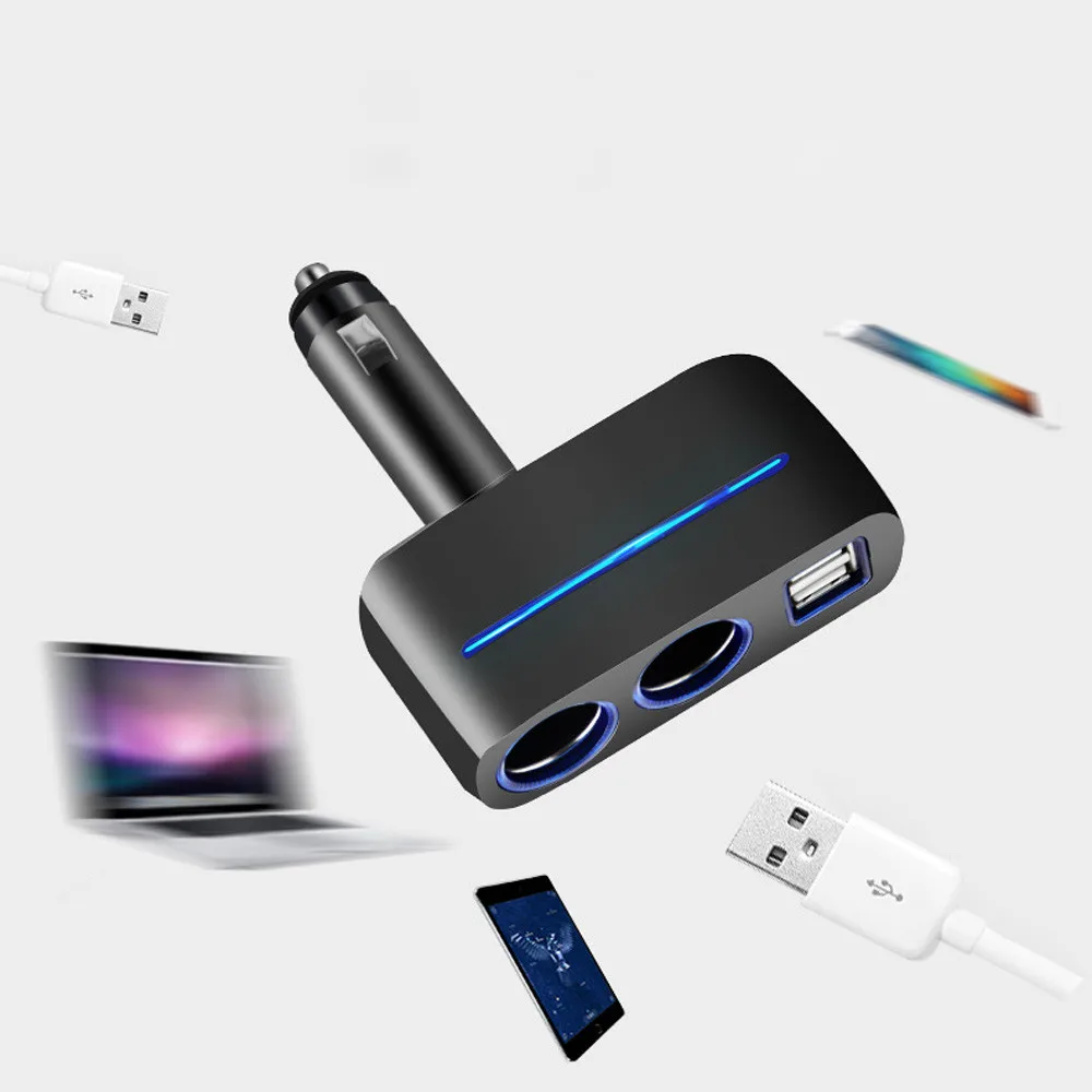 Автомобильный Разветвитель Прикуривателя разветвитель с двумя USB портами для iPod