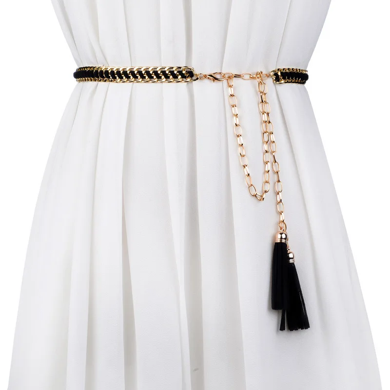 style 10 CETIRI 35 стильные модные серебристые золотые ремни женские пояса универсальные Многослойные Длинные вечерние ювелирные изделия с кисточками платье цепочка на талию - Цвет: style 10