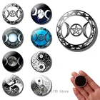 Магнит на холодильник богиня Тройная Луна, стеклянный кабошон 30 мм, магниты на холодильник, Викканская ведьма, Рунический полумесяц наклейки с Луной, домашний декор