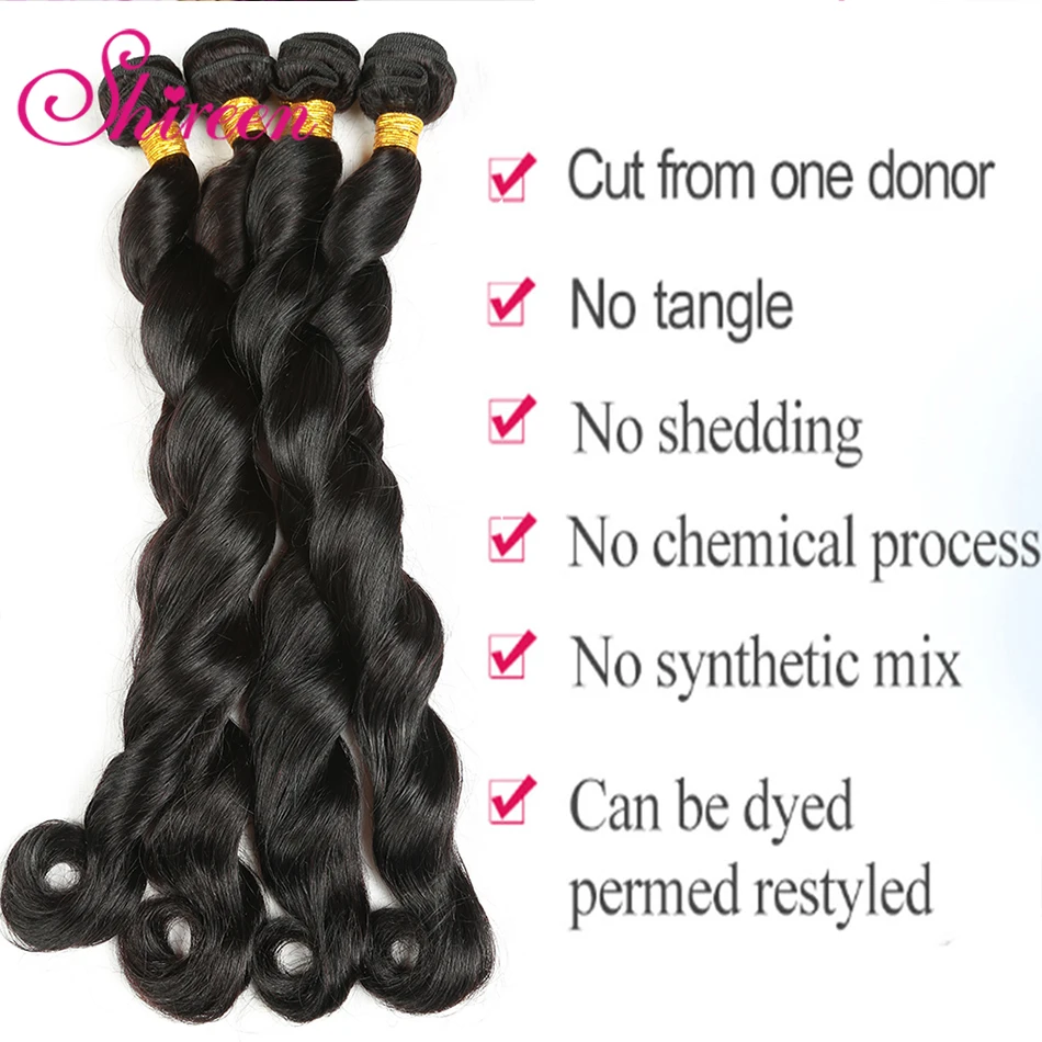 Ширин бразильский Волосы remy Свободные глубокая Комплект s 8-28 дюймов человеческих волос Weave 4 Комплект предложения Природный Цвет волосы более волна
