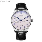 Часы наручные Parnis Мужские механические, модные водонепроницаемые автоматические с автоподзаводом и календарем, с белым циферблатом, с коробкой, 43 мм