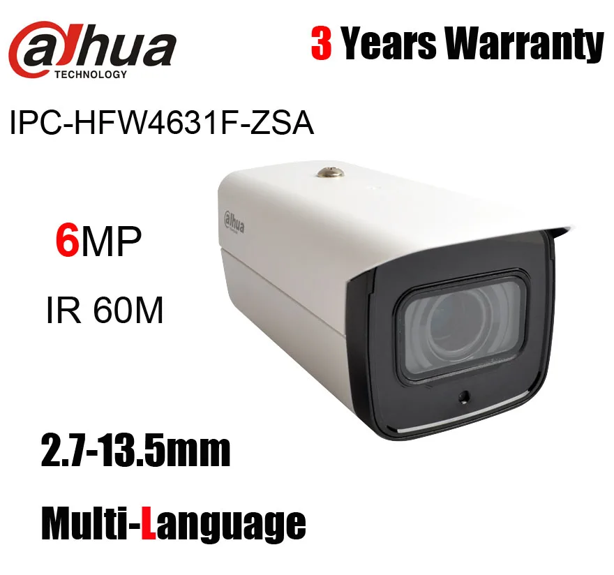 Dahua IPC HFW4631F ZSA Bullet IP камера 6 Мп IR 60M H.265 H.264 POE 2 7 мм ~ 13 5 моторизованный зум объектив