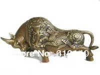 

Китайская Бронзовая статуя Kylin Bull OX 8 дюймов