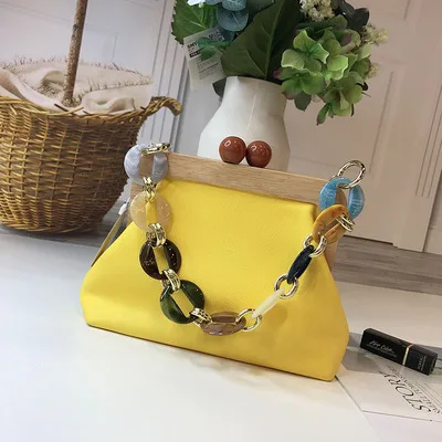 yellow Акриловая коробка, сумка-мешок для женщин, акриловый зажим, вечерняя сумка на цепочке, роскошная женская сумочка, для банкета, вечерние сумочки, сумки через плечо - Цвет: yellow