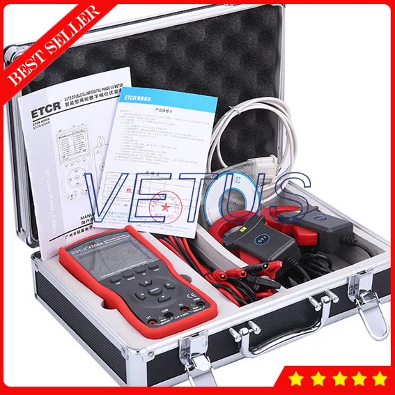 ETCR4200A умный двухзажимный цифровой фазный измеритель Вольт ампер|meter digital|digital metera