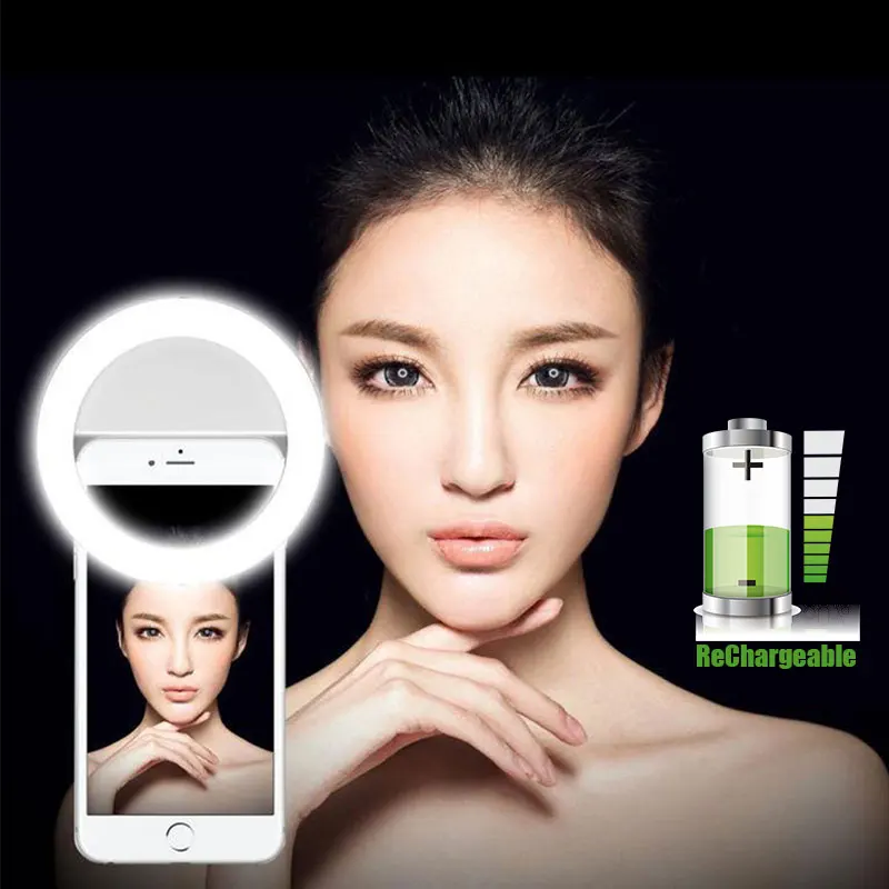 Портативная перезаряжаемая 36 Светодиодная Кольцевая вспышка для селфи iPhone 5 5S 6 7