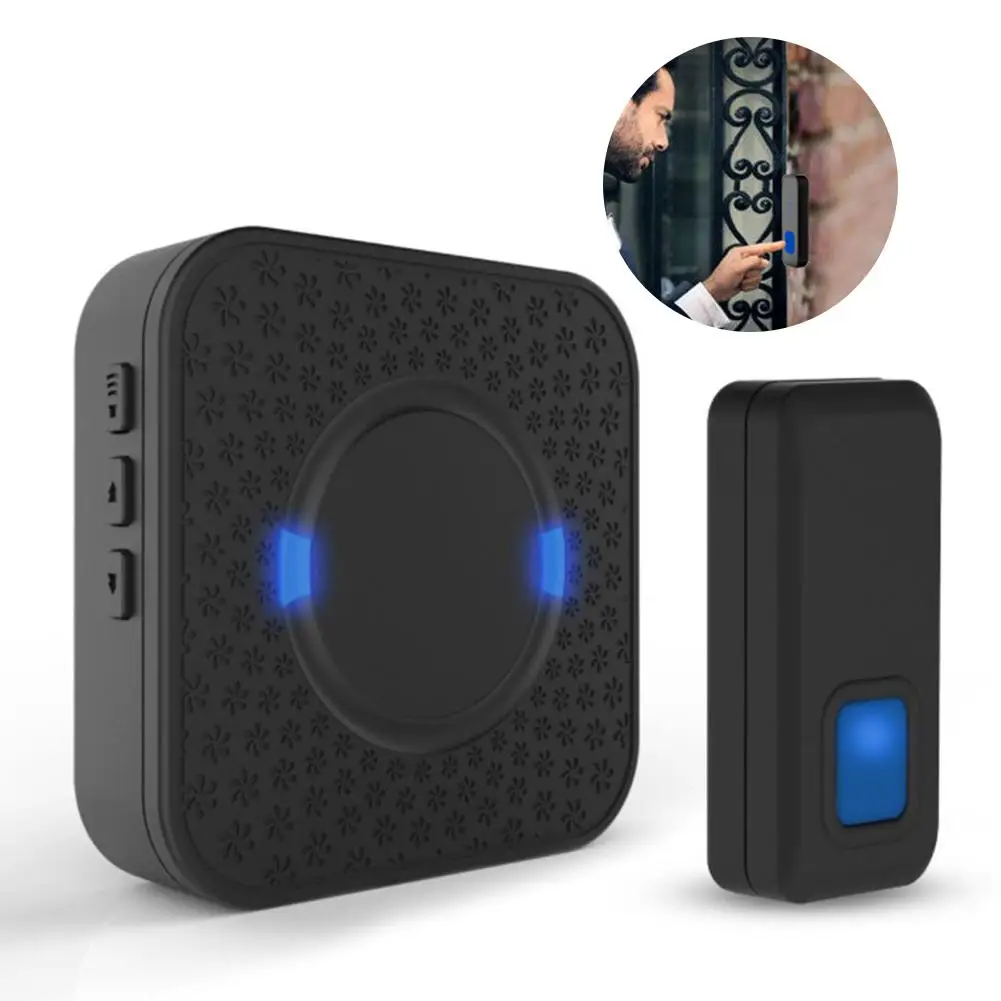 Wireless Smart DoorBell Twin Wall Plug Waterproof Door Chime Kit 300M with 55 Chimes intercom video doorbell | Безопасность и