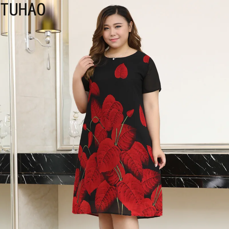 TUHAO летнее винтажное офисное женское платье размера плюс 10XL 8XL 6XL для мамы
