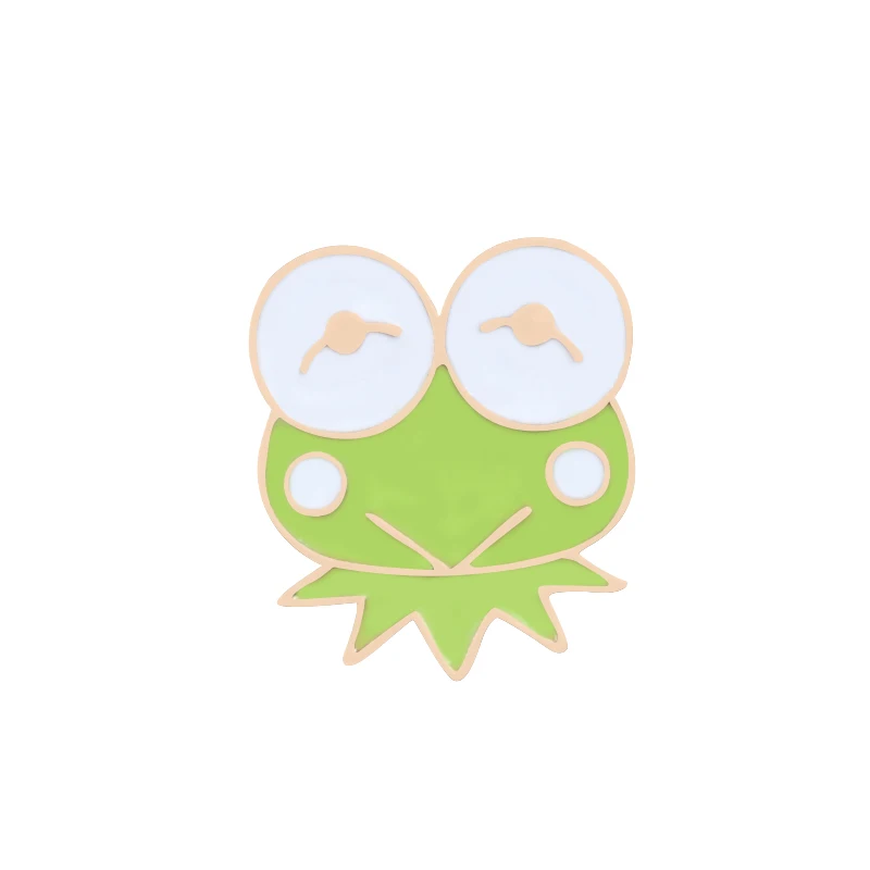 frog Бутик значок аниме брошь лягушка лиса Ласточка Покемон кролик Фламинго утка Русалка бык морской конек дети Ленивец булавка коллекция животных - Окраска металла: frog