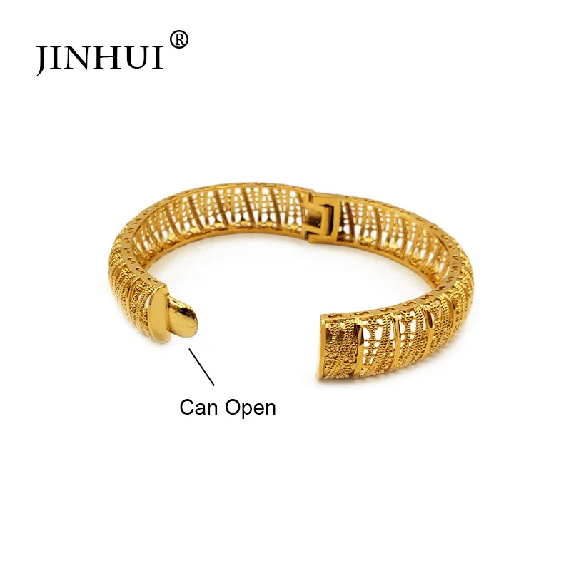 Новые модные золотые свадебные браслеты Jin Hui для женщин открытые невесты