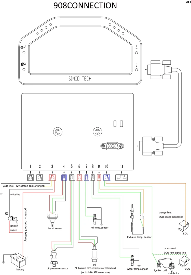 Дропшиппинг SINCOTECH DO908 автогонка тире Bluetooth Полный датчик приборной панели lcd ралли датчик