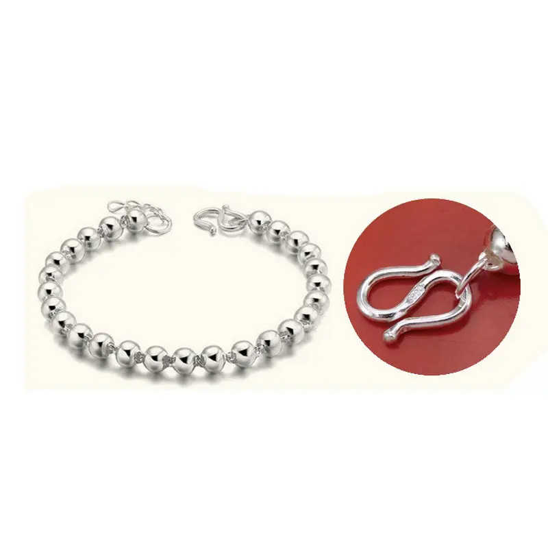 S Shape Solid S990 Sterling Silver Clasps Fine Jewelry Accessories Real Jewellery Findings 20pcs/lot SC-CZ111 | Украшения и