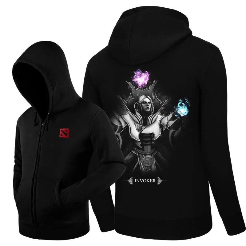 Invoker Carl Dota 2 Hero игровые худи с боковыми карманами толстовки Верхняя одежда унисекс хлопковое пальто на молнии