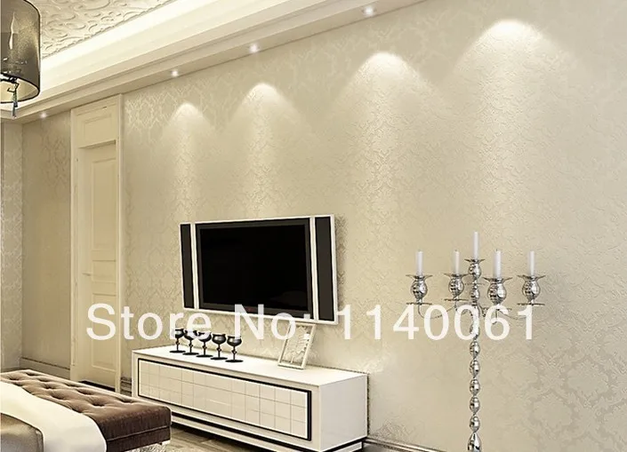 

High Quality Embossed Sand Damask Texture Pattern Non-woven Wallpaper With Free Shipping