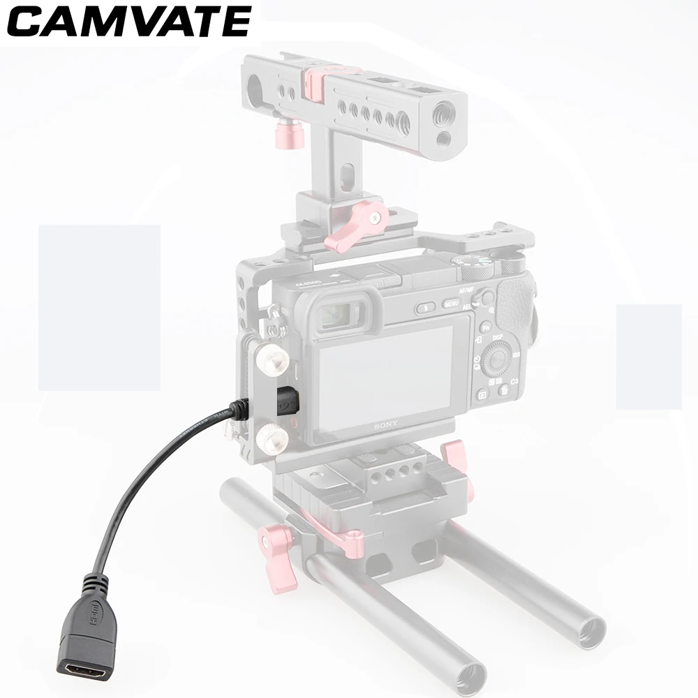 Адаптер преобразователь CAMVATE со штекером Micro HDMI (тип А) на штекер D) (длина 6 дюймов)