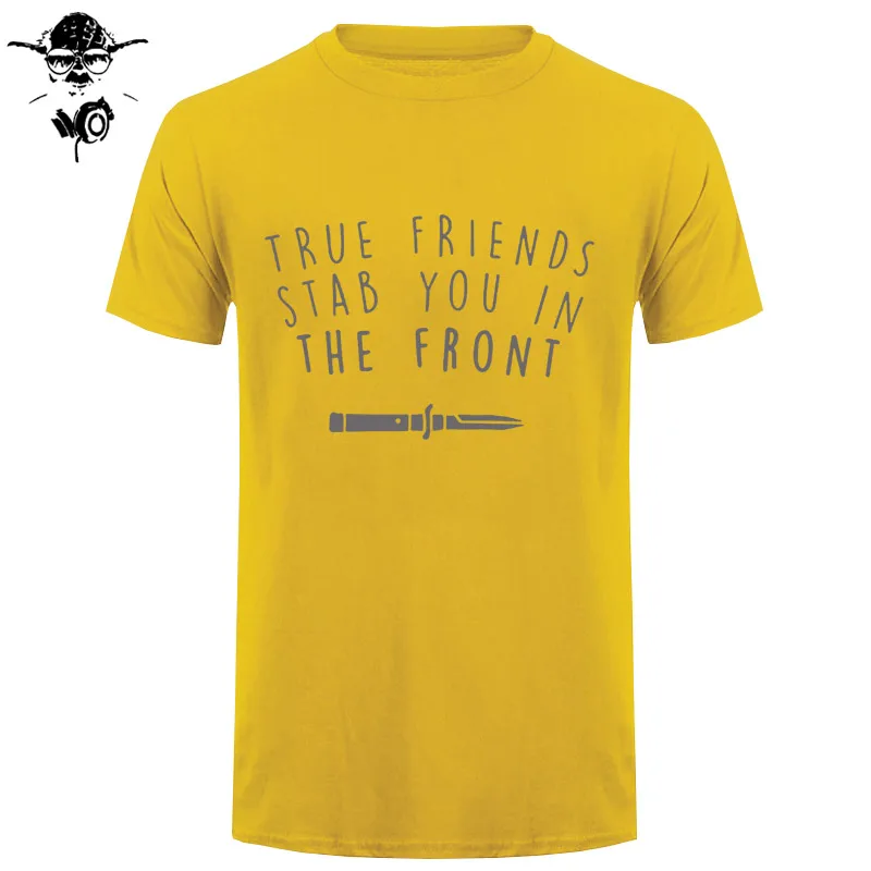 Футболка BMTH для мужчин Bring Me The Horizon, Классическая футболка с надписью «True Friends», хлопковая графическая футболка для мужчин - Цвет: yellow gray