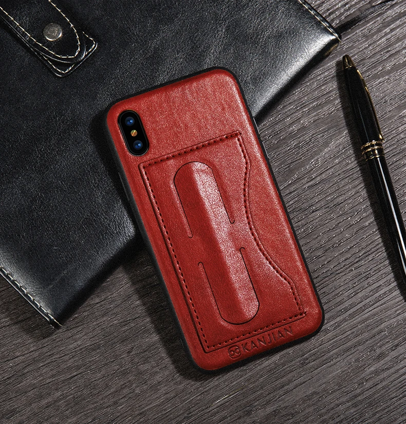 SFor-funda de tel&eacute;fono para Apple Iphone X, carcasa de cuero PU + TPU con ranura para tarjeta, carcasa de lujo para Apple Iphone X, Fundas de 5,8 pulgadas-5
