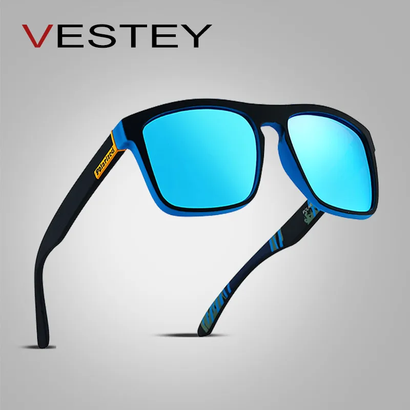 

VESTEY BRAND DESIGN Sunglasses Men Male Polarized Women Sun glasses Driving Vintage Square Frame Goggles Gafas UV400% Oculos