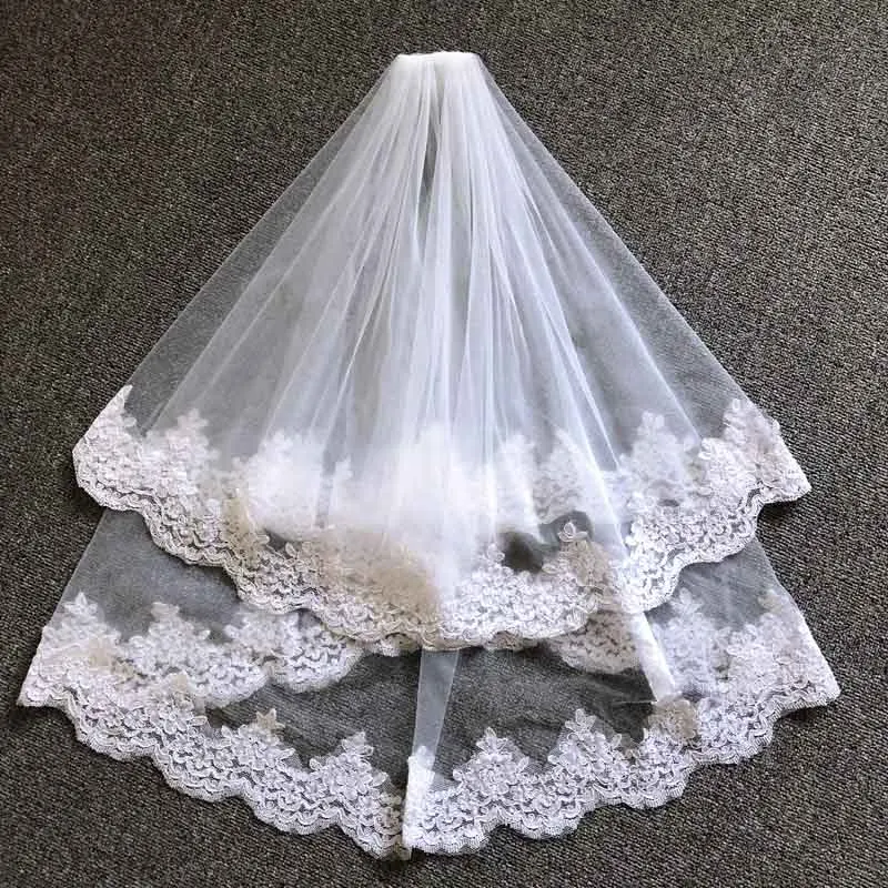 JIERUIZE In Stock French Lace Wedding Veils High Quality Cheap Bridal Accessories | Свадьбы и торжества