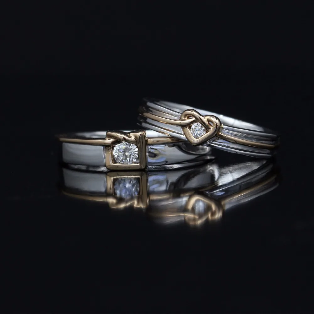 LASAMERO 0.121CT круглые огранки сертифицированные подлинные 18k двухцветные золотые