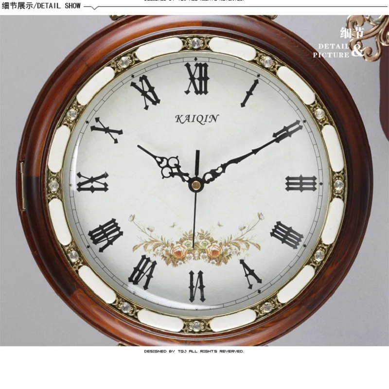 Двухсторонние настенные часы meijswxj Saat Reloj деревянные duvar saati немой гостиной Horloge