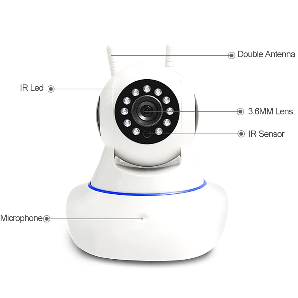 Wi Fi камера 720 P Беспроводная двухсторонняя аудио ночного видения TF карта для