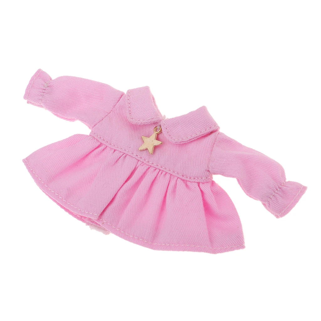 MagiDeal милые куклы с длинным рукавом рубашка платье для OB11 1/12 BJD мини одеваются