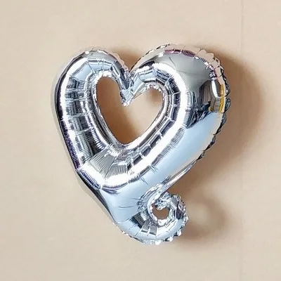 sliver 1 шт. 18 дюймов алюминиевые воздушные шары в форме сердца полые разноцветные надувные шары для дня рождения свадьбы украшения дома - Цвет: sliver