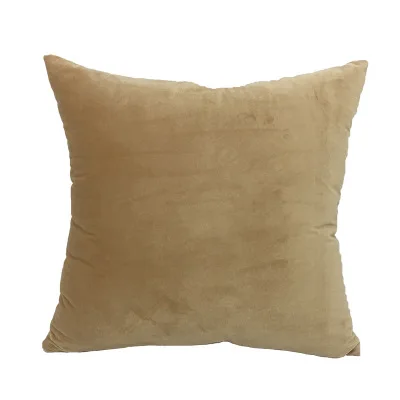 Light Brown Бархатные декоративные подушки, Наволочки для подушек, мягкие однотонные Роскошные Чехлы для подушек для домашнего декора, гостиной, дивана, сиденья кофейного цвета - Цвет: Light Brown