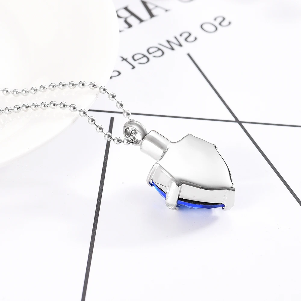 CMJ9790 Blue Crystal Heart Keepsake Jewelry из нержавеющий стали памятный подвеска урна ожерелье для