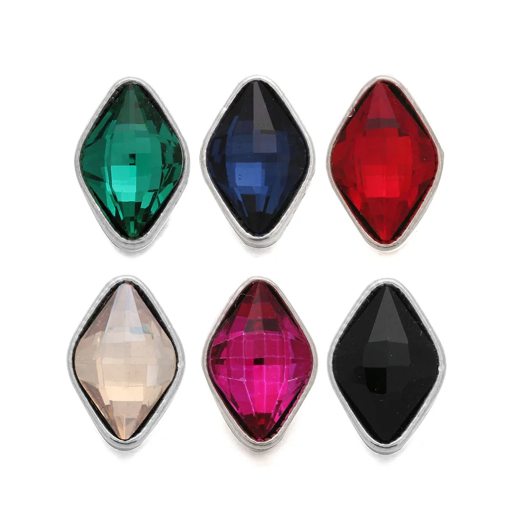 

10 шт./лот разноцветные ромбы 12 мм кнопки ювелирные изделия Стразы застежка подходит для 12 мм застежка браслет ювелирные аксессуары